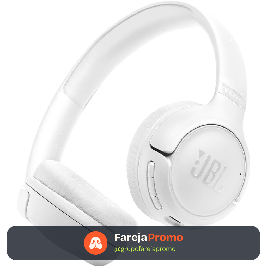 Fone de Ouvido Bluetooth JBL Tune 530BT,  Over-Ear, Sem Fio, Até 76 Horas de Bateria - Branco