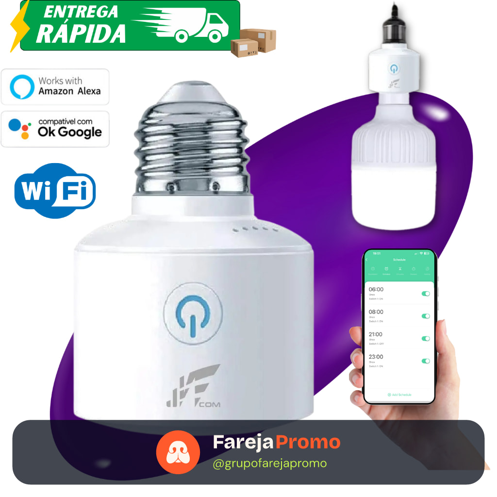 Soquete Inteligente Wi-fi E27 Bocal Lâmpada Compatível com Alexa e Google Casa Inteligente Automação