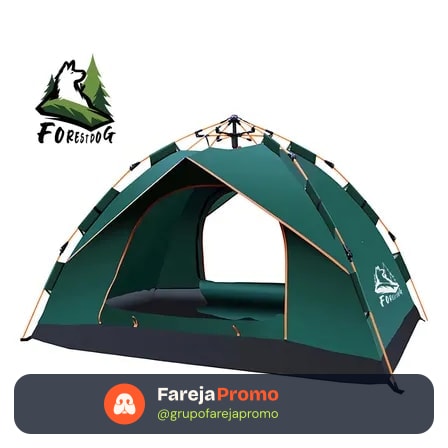 Barraca Camping Automática 2-3 Pessoas Acampamento Barraca Para Acampar, 210*160*100cm Tecido Oxford Verde-escuro