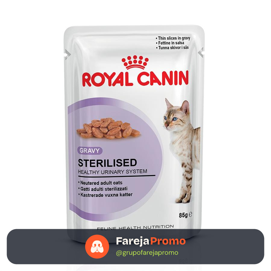 Ração Úmida Royal Canin Gatos Sache Sterilised Wet 85G