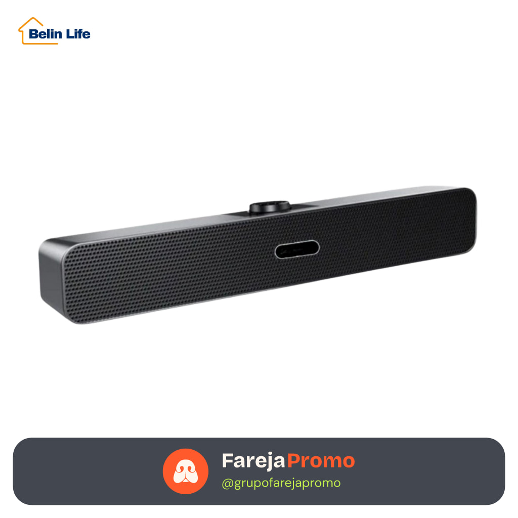 Soundbar Gamer Para PC e Notebook Caixa de Som 6W RMS USB P2 ACS-4512
