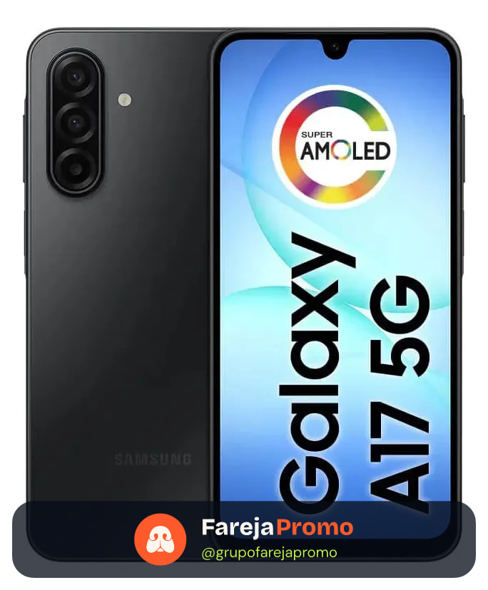 Celular Samsung Galaxy A17 5G Com IA, 128gb, 4gb Ram, Câm De 50mp, Tela De 6.7", Nfc, Ip54 - Preto
