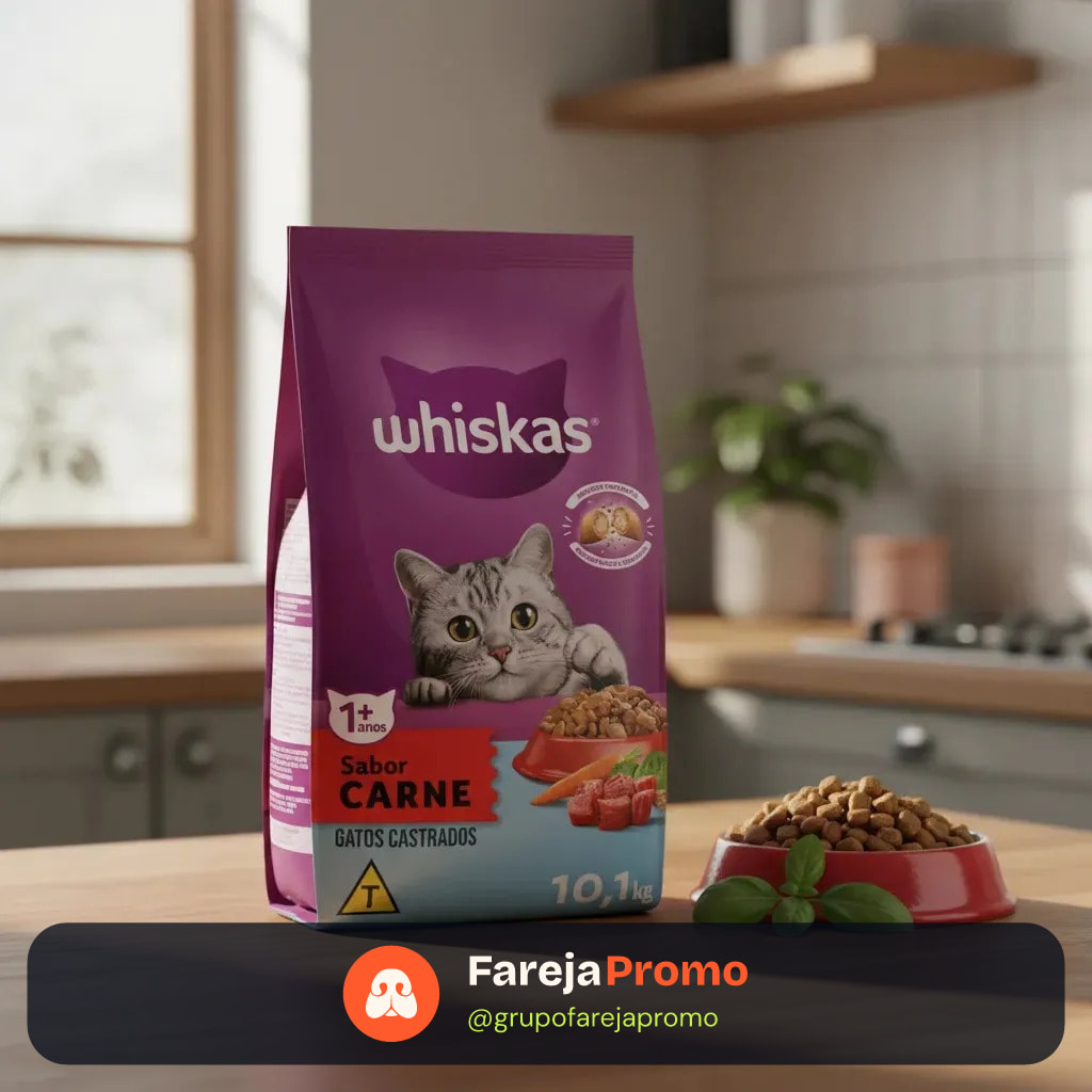 Ração para Gatos 10,1kg Castrados Whiskas Carne