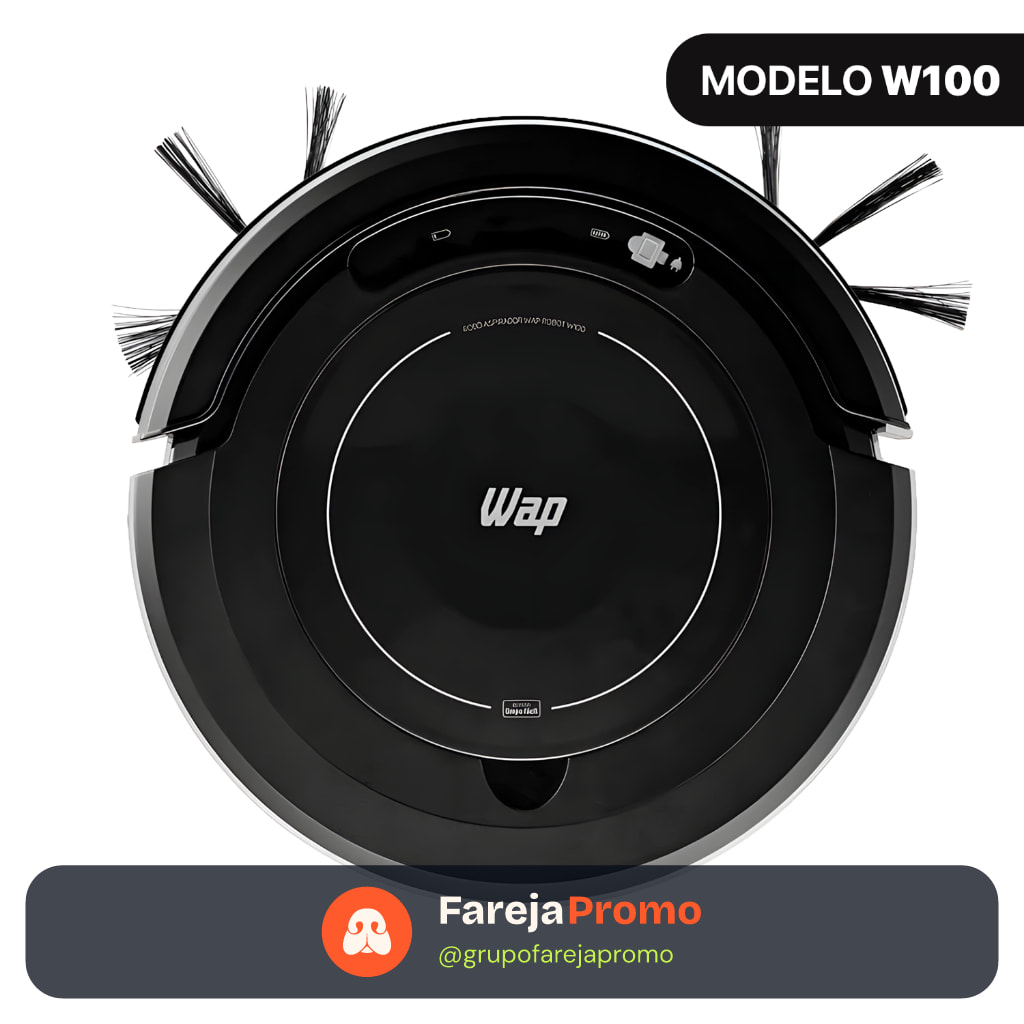 Aspirador de Pó Robô WAP Robot W100 3 em 1 Antiqueda Bivolt 17W