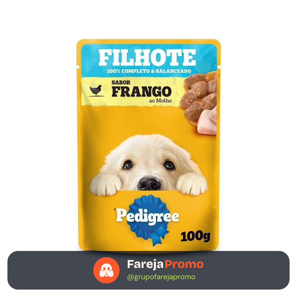 Ração Úmida Sachê Frango ao Molho para Cães Filhotes 100g Pedigree