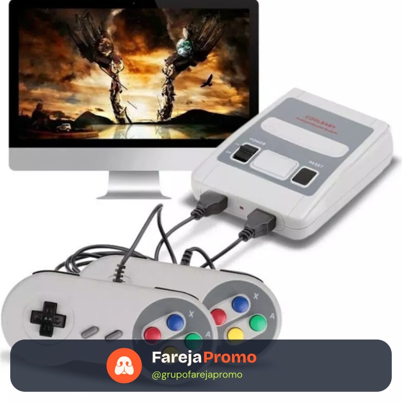 Video Game Classic Super Nintendo Mini SNES Com 2 Controles 8 Bits 620 Jogos Original Envio Imediato