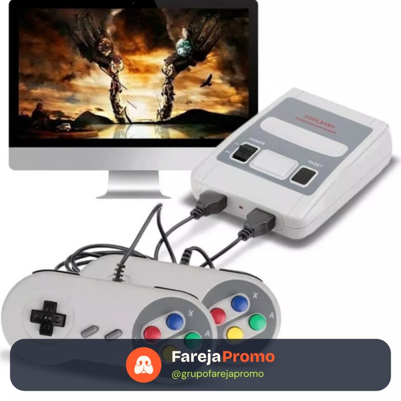 Video Game Classic Super Nintendo Mini SNES Com 2 Controles 8 Bits 620 Jogos Original Envio Imediato