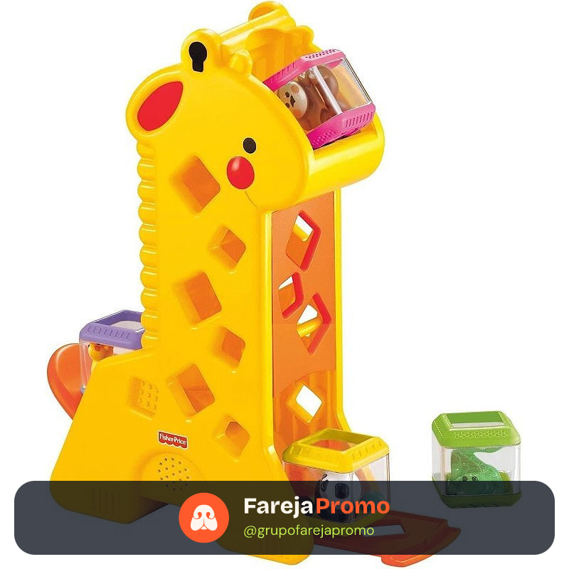 Fisher-Price Girafa Blocos – B4253 – Mattel – Brinquedo Educativo Infantil