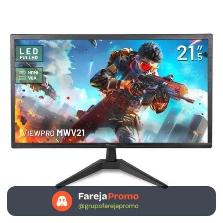 Monitor Viewpro Mwv21 Led De 21.5 Full Hd Com Hdmi E Vga Preto 127/220v