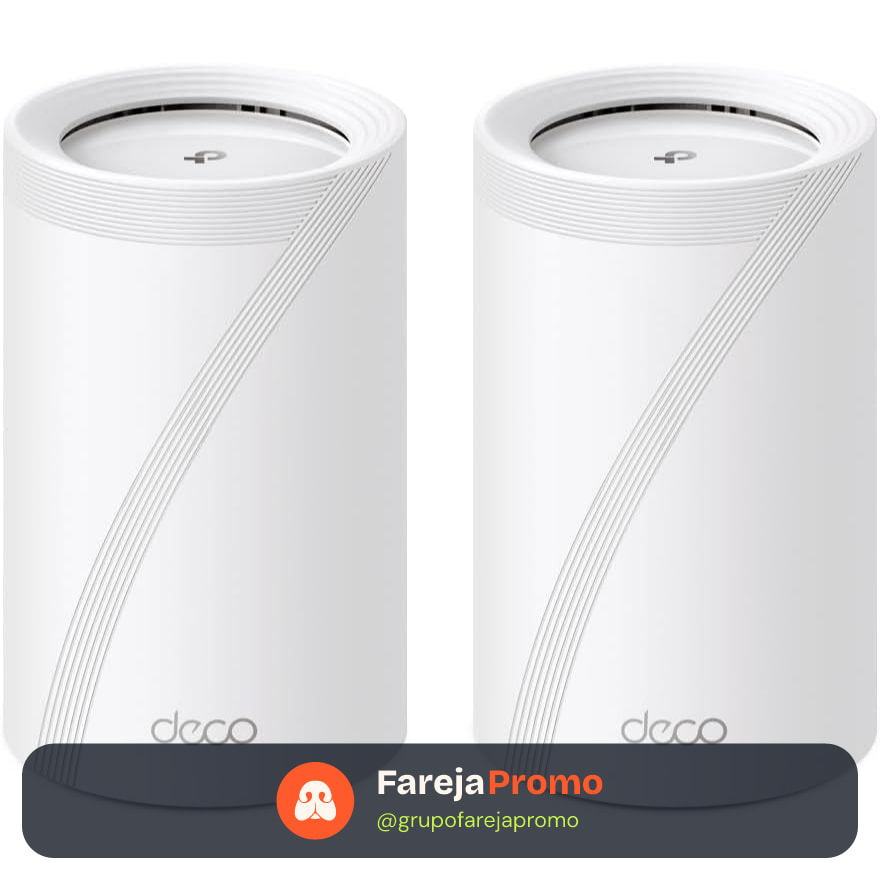 TP-Link Deco BE65 (2 un.) Mesh Wi-Fi 7 BE11000, Tri-band, cobertura até 420 m², 200 dispositivos