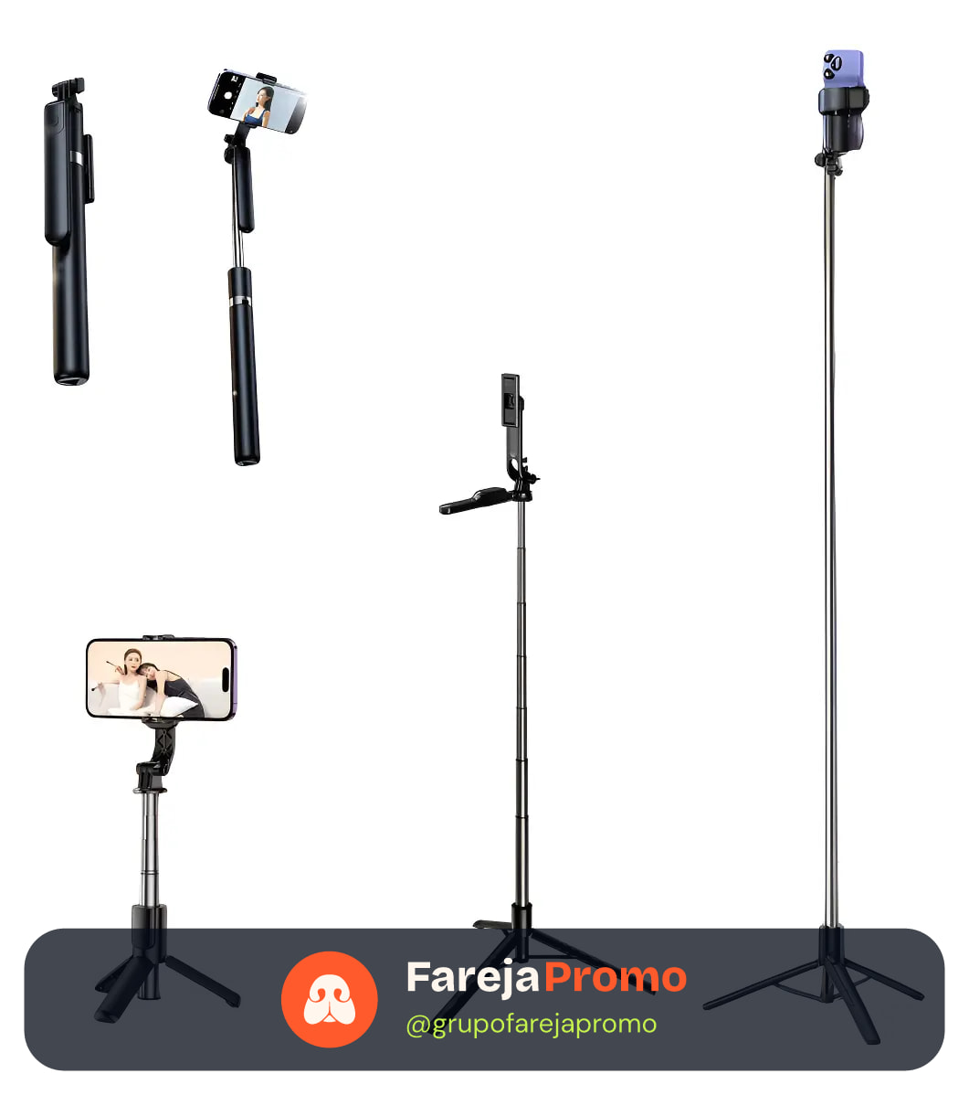 Tripé / Bastão Para Celular Portátil Até 1,70 M Com Controle