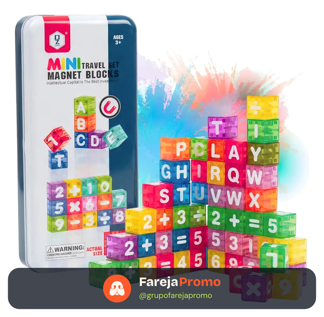 Leduc Blocos Magnéticos Infantil 40 Pecas Letras Numeros