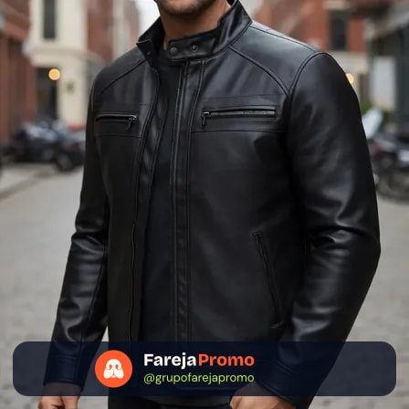 Jaqueta De Couro Masculino Slim Resistente
