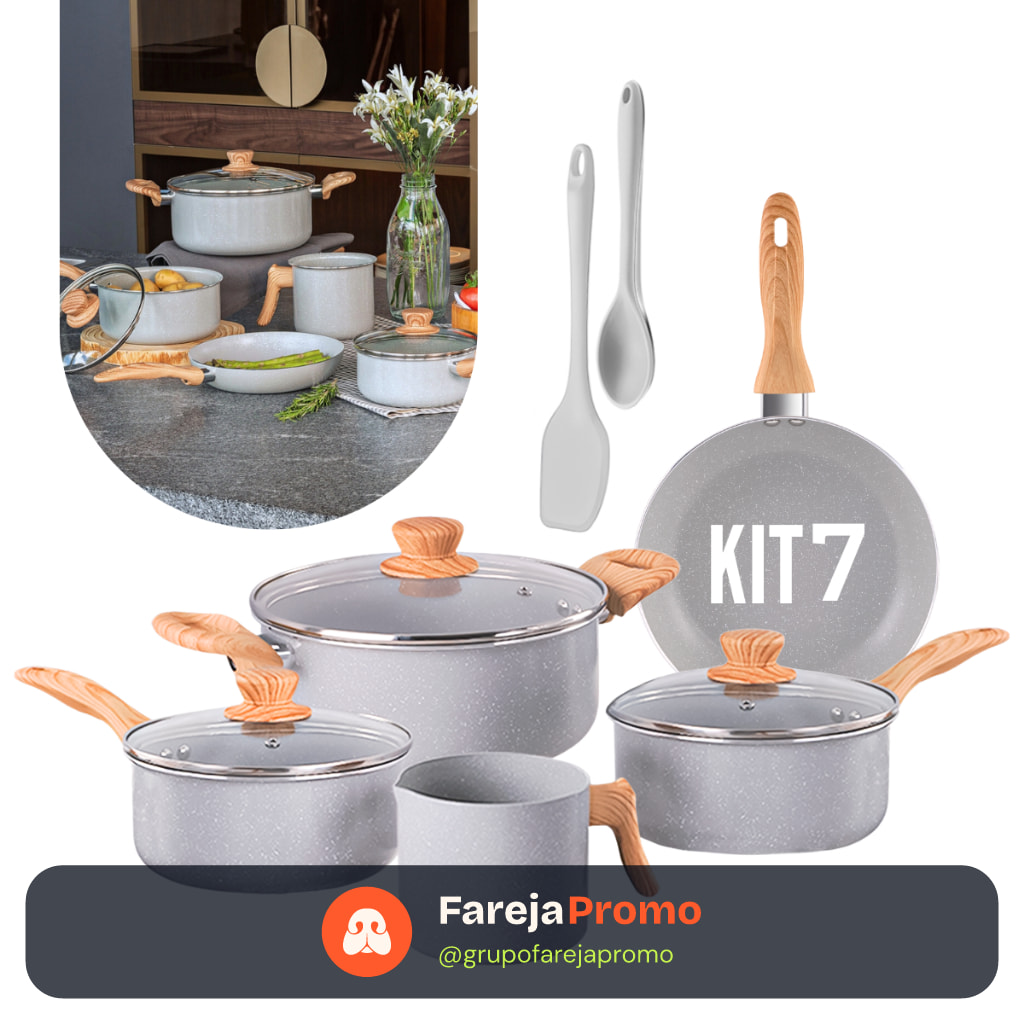 Jogo de Panelas Brinox Easy 7 Peças ou 10 Peças Ceramic Life Antiaderente Indução Cor Gris