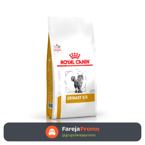 Ração Seca Veterinary Diet Urinary S/O para Gatos com Cálculos Urinários Royal Canin 1,5Kg