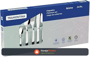 Faqueiro Tramontina Búzios em Aço Inox com Detalhe 24 Peças