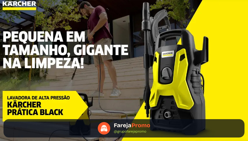 Lavadora De Alta Pressão Kärcher Prática Black 1500 Psi/libras 1400w 300l/h Com Aplicador De Detergente E Lança Regulável 127v