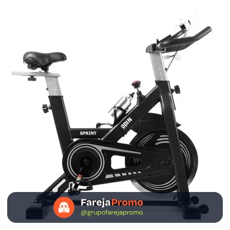Bicicleta Ergométrica Spinning Mecanica Roda Inércia 13kg Sprint Odin Fit Preto