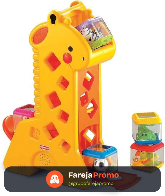 Fisher-Price Brinquedo para Bebês Girafa com Blocos para crianças a partir de 6 meses
