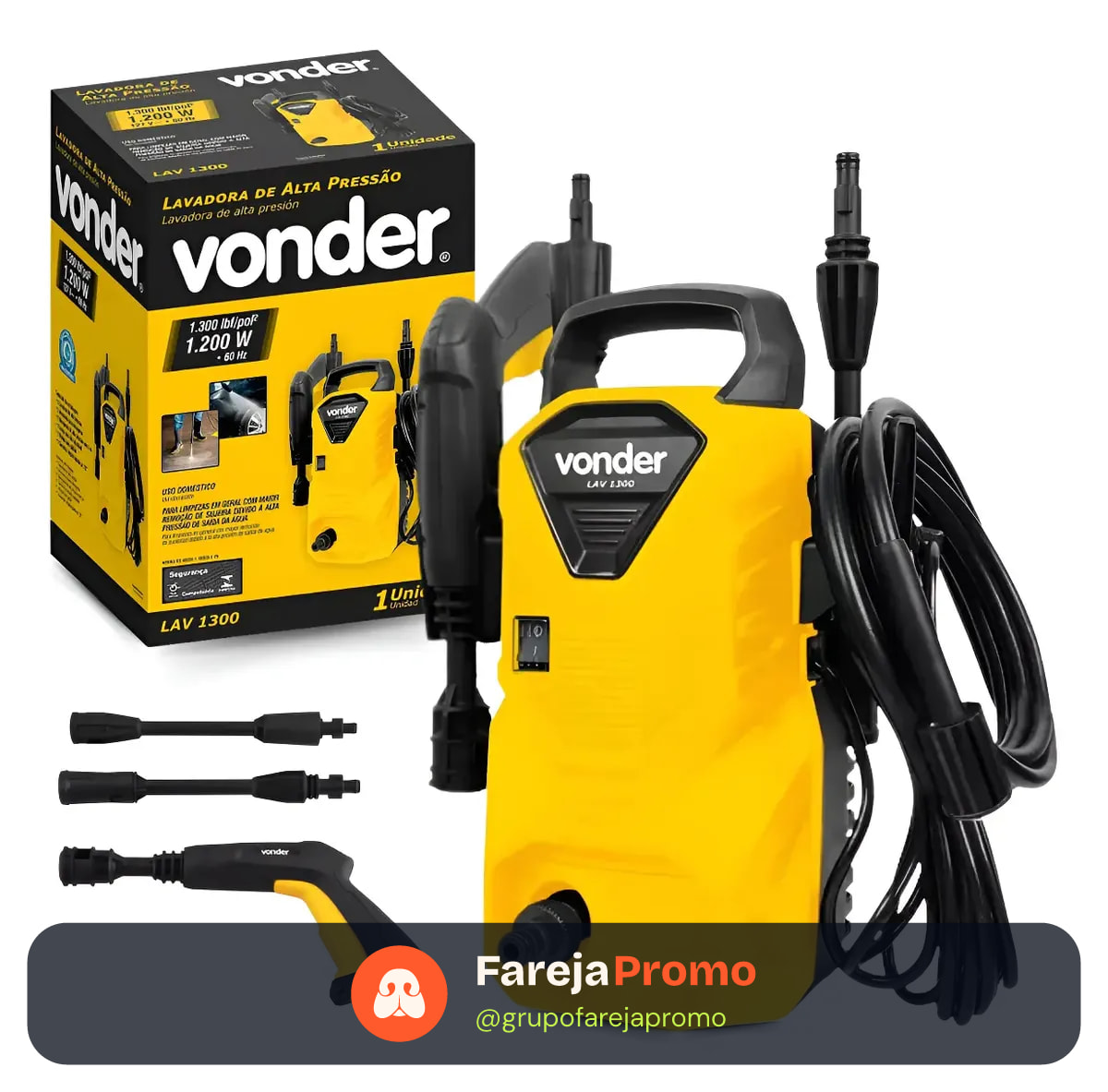 Lavadora De Alta Pressão Lav1300 Libras Vonder 1.300lbf