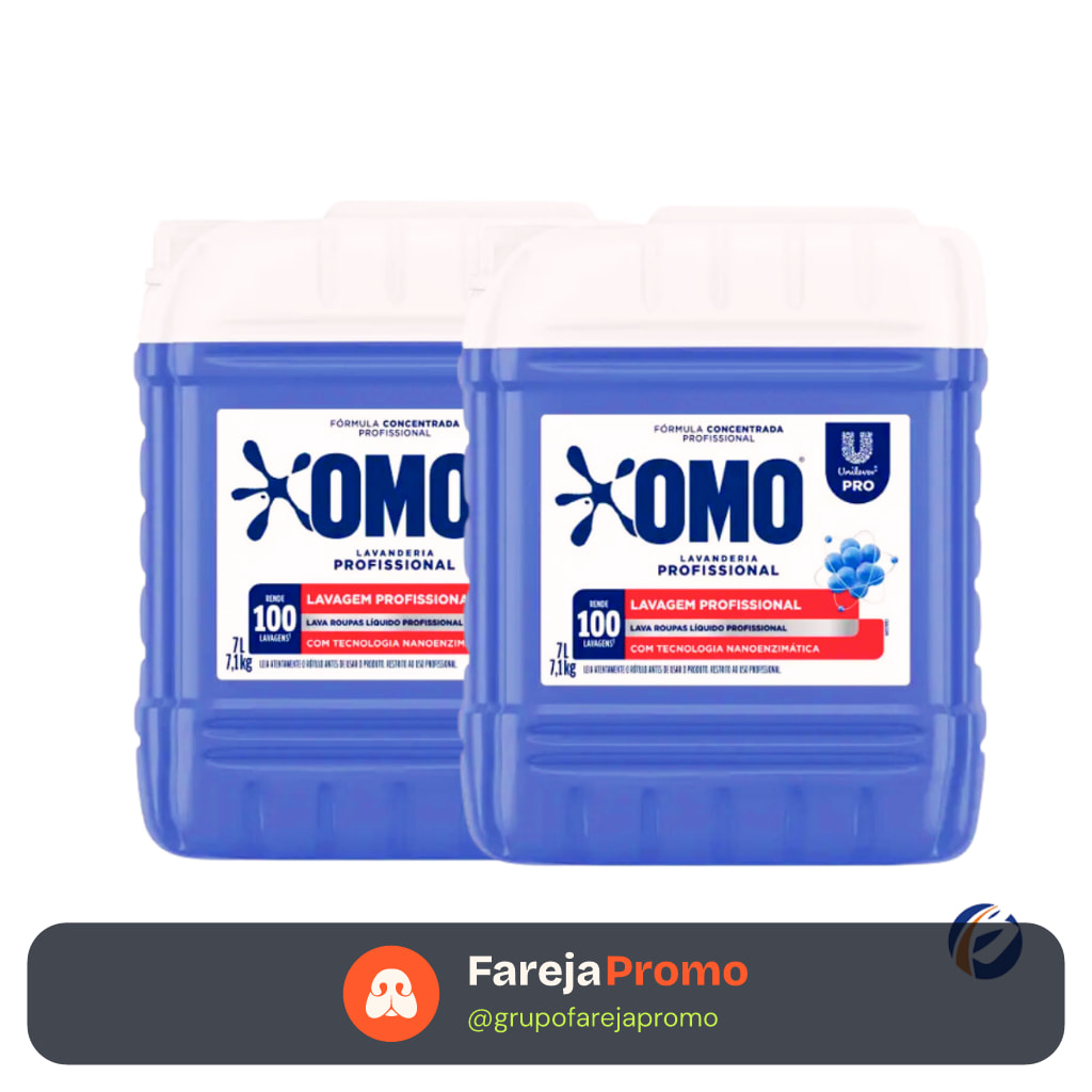 Kit 2und Lava Roupas Líquido Lavanderia Pro Omo 7L