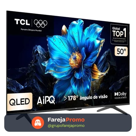 Smart Tv Tcl 50 Polegadas Qled 4k P7k Wifi Bluetooth Google Tv Hdr10+ Dolby Atmos Dolby Vision 50p7k