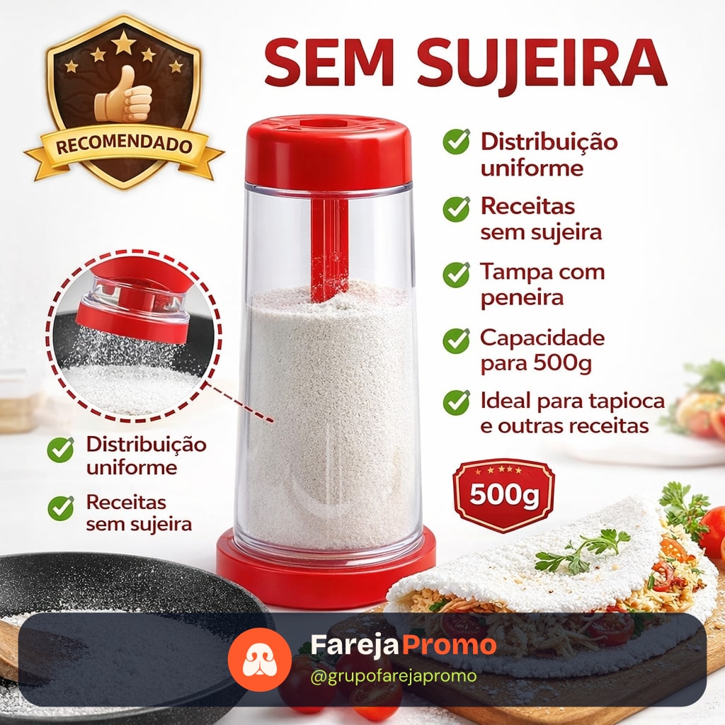 Tapioqueira Peneira Polvilhador Armazena Tapioca Beiju Farinha Cozinha Utensilio Cores Aleatorias