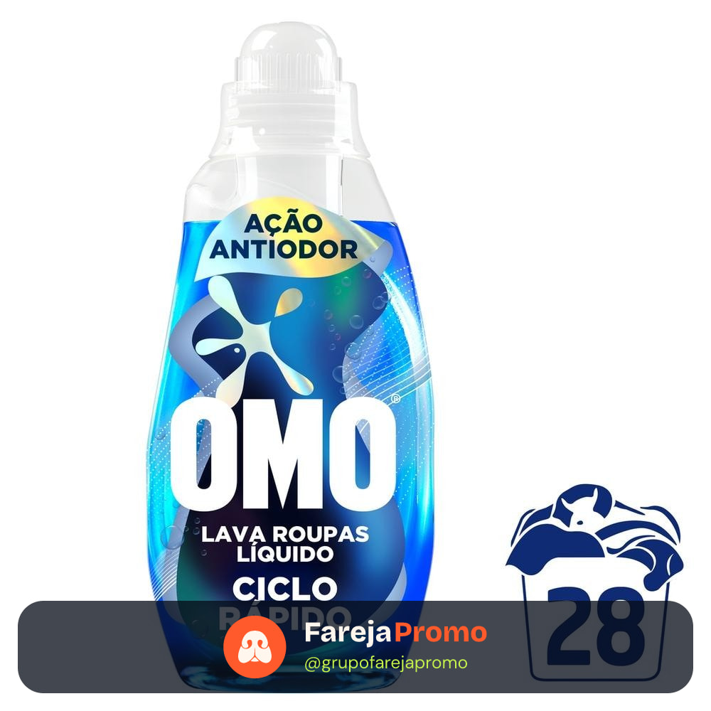 Lava-Roupas Líquido Omo Ciclo Rápido Ação Antiodor Frasco 1,4l