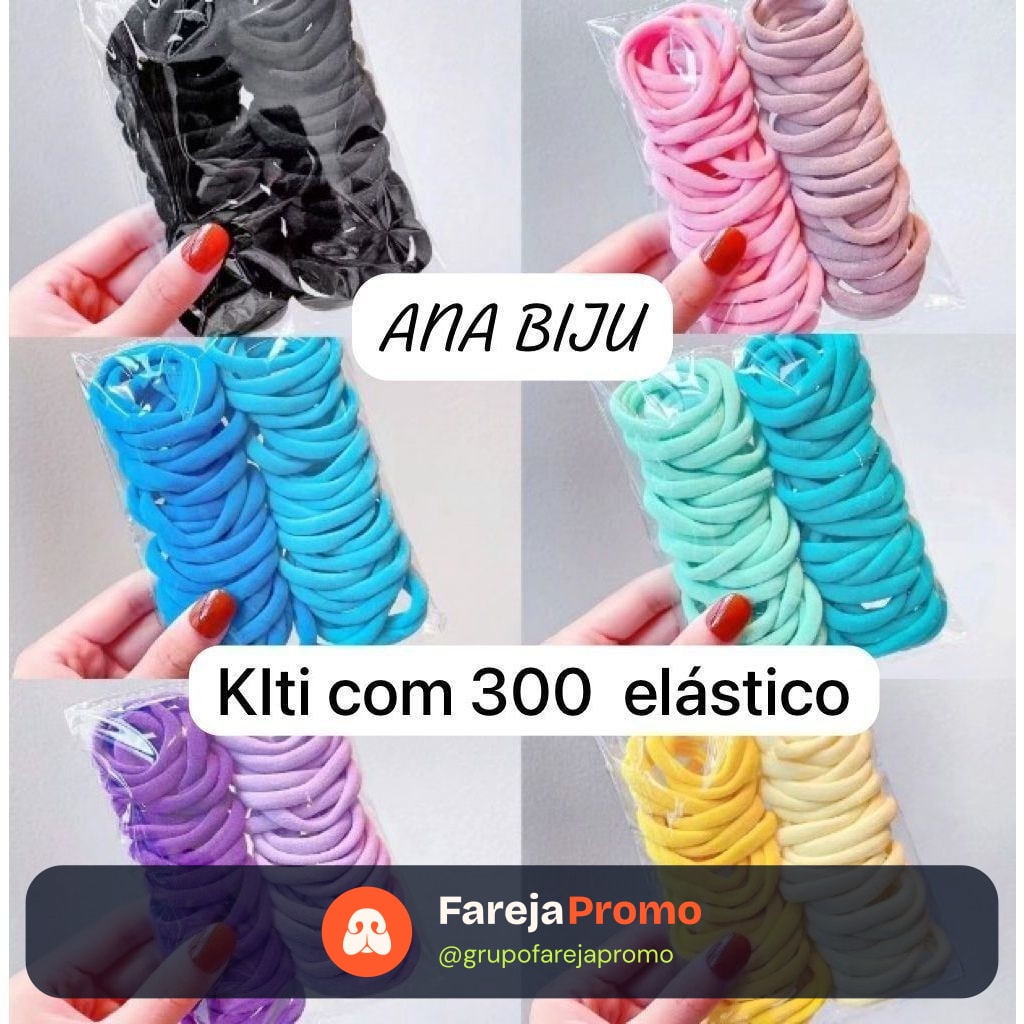 Kit 300 Xuxinha Elástico de Cabelo Xuxinha Criança Adulto Rabicó 300 Unidades-Grande-INLIS ANA