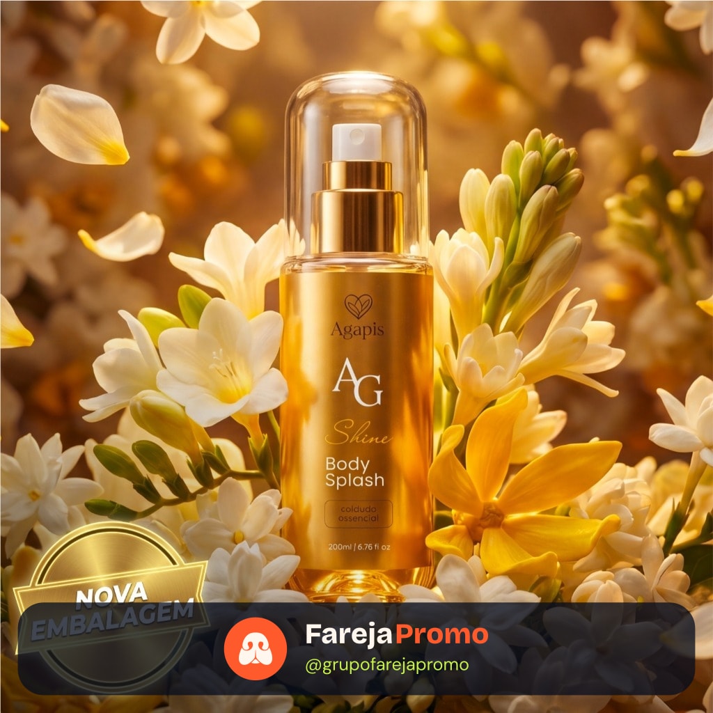 Body Splash Feminino Shine Agapis Beauty 200ml Fragrância Sedutora Alta Fixação
