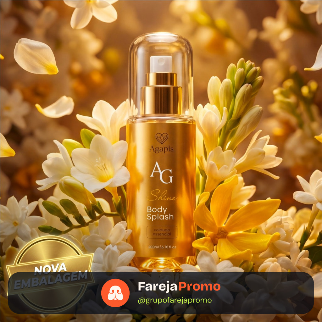 Body Splash Feminino Shine Agapis Beauty 200ml Fragrância Sedutora Alta Fixação
