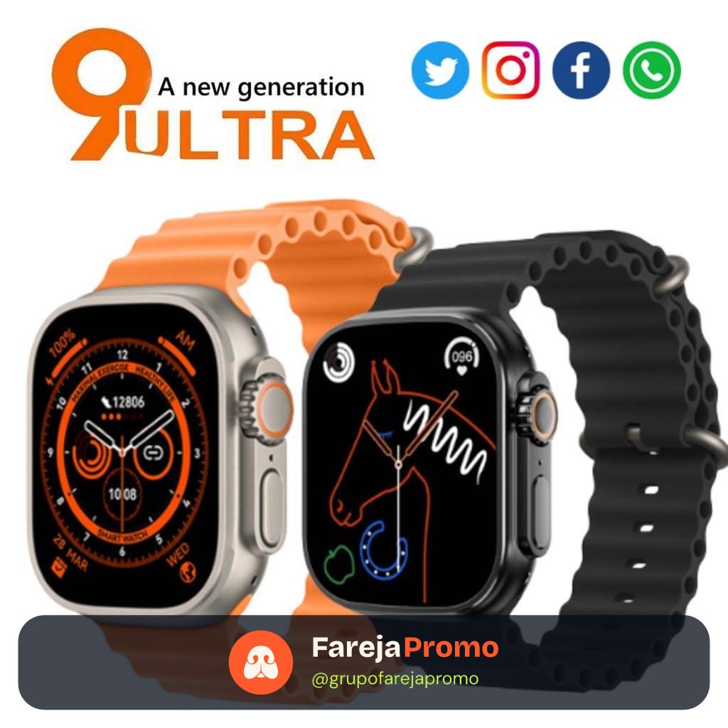 T900 Ultra Smartwatch 9 Ultra Relógio Inteligente Estoque em São Paulo disponível para pronta entrega