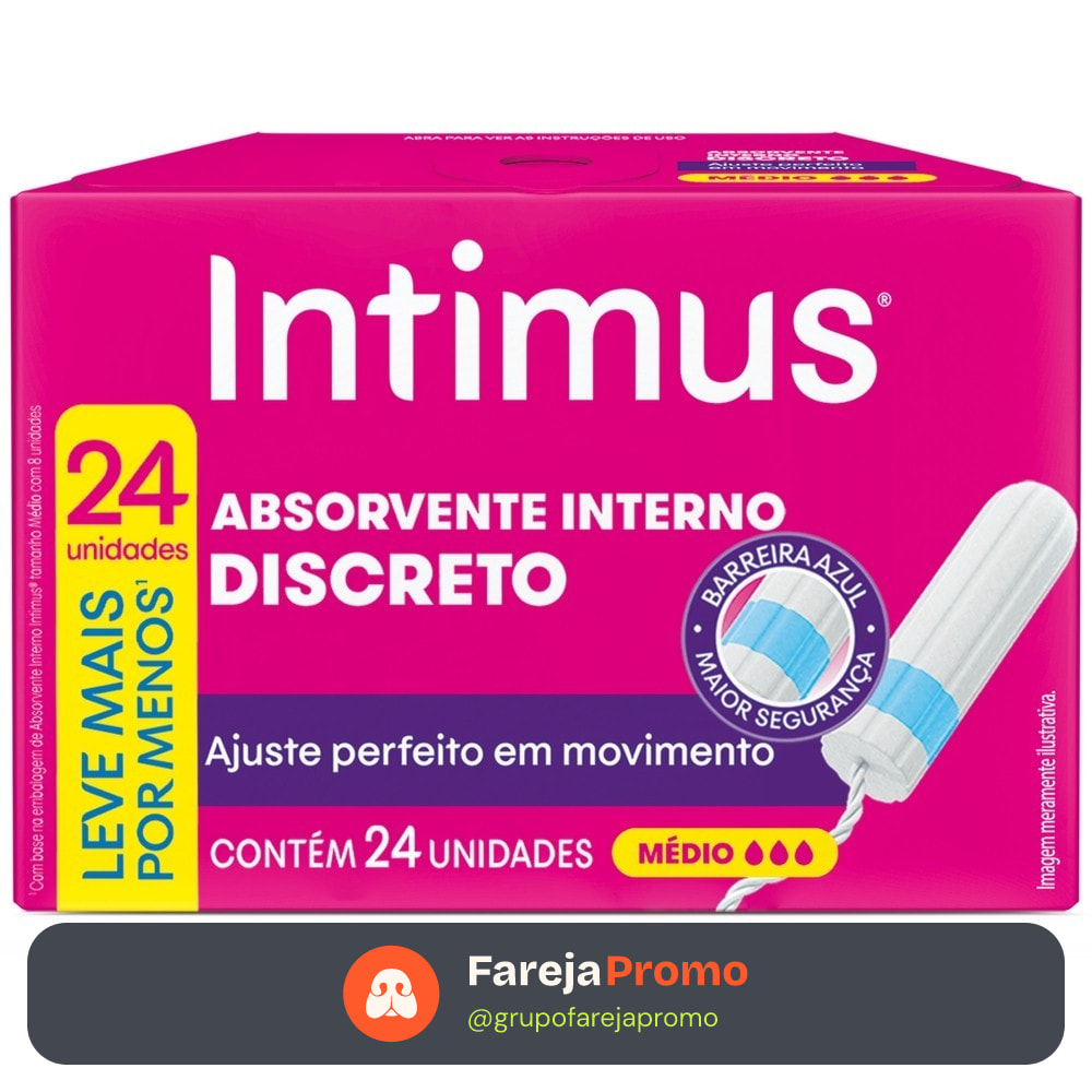 Absorvente Interno Intimus® Discreto Médio 24 Un