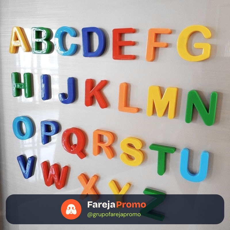 LETRAS ALFABETO MAGNETICO EDUCATIVO INFANTIL 26 PEÇAS Letras /37 PEÇAS Número