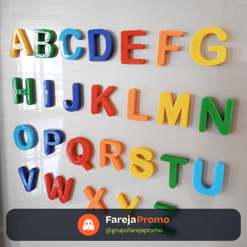 LETRAS ALFABETO MAGNETICO EDUCATIVO INFANTIL 26 PEÇAS Letras /37 PEÇAS Número