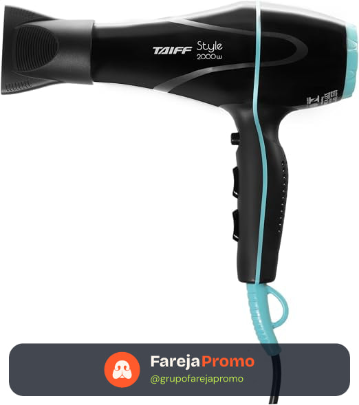 Secador 2000w 127v, Taiff, Style 333, Preto, Pequeno