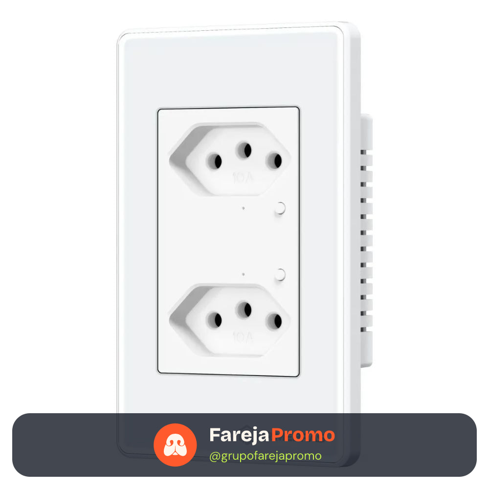 Tomada Dupla Inteligente Wi-fi Primebras 2 Canais Cor Branco