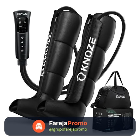 Botas De Compressão Pneumática Massageador Pes Knqze Preto