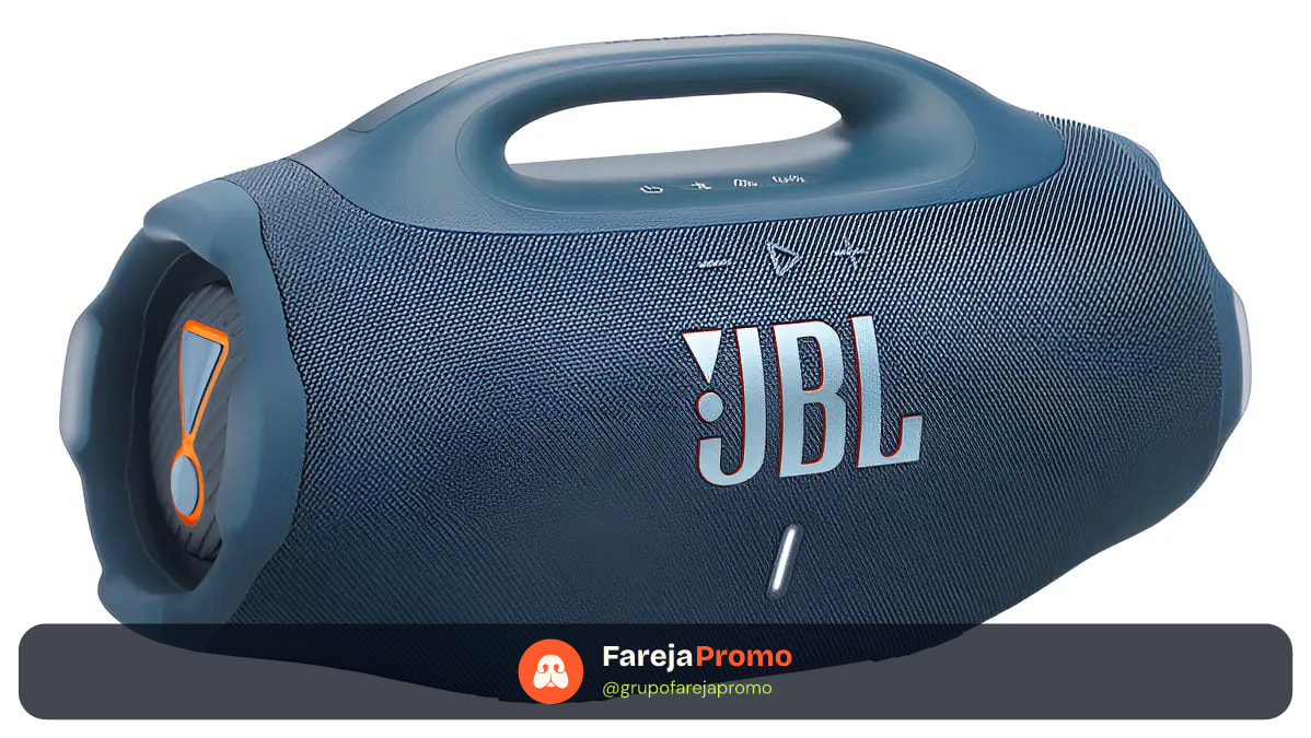 Caixa de Som JBL Boombox 4 Bluetooth Portátil 210W Bivolt Azul