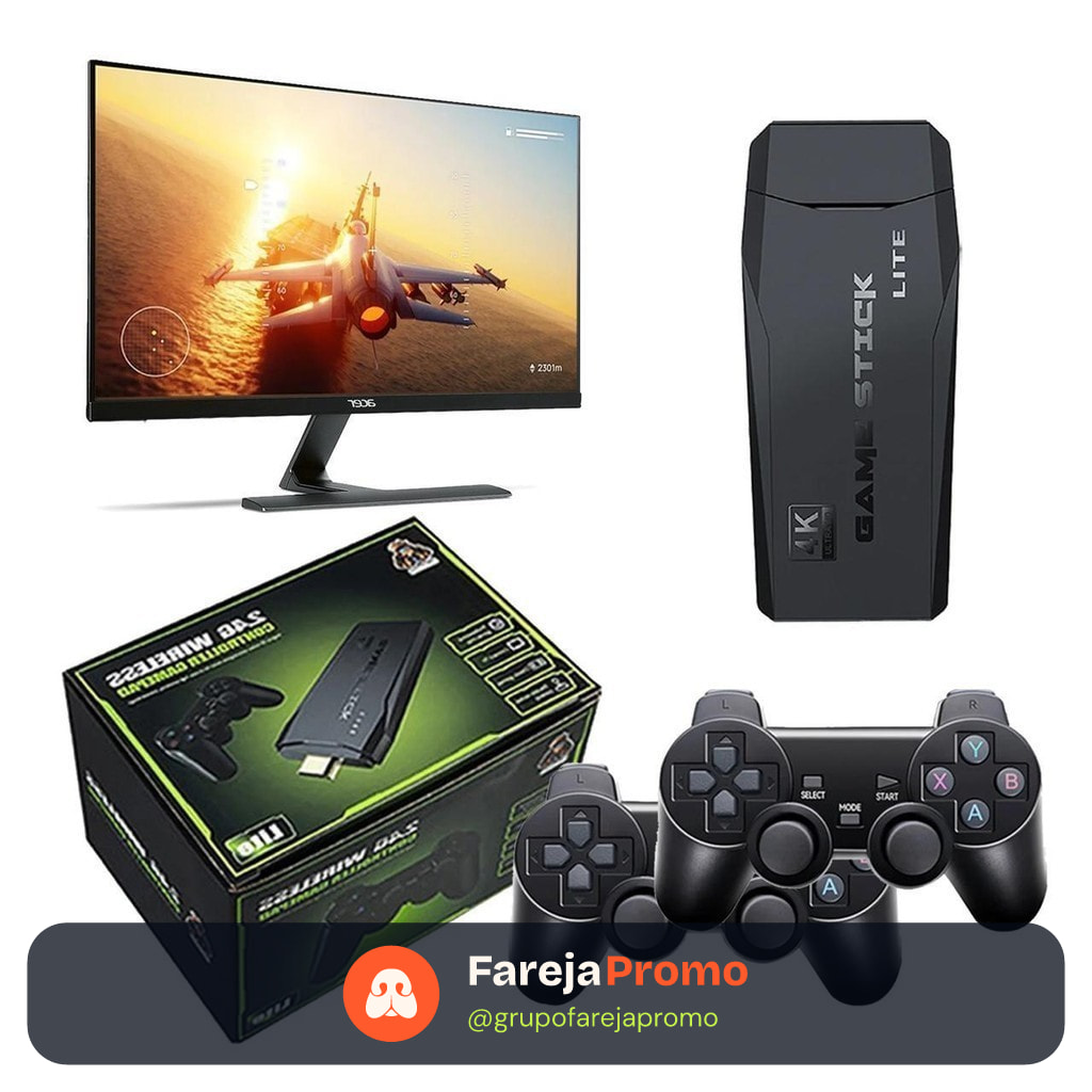 Video game Stick 4K Com 20MIL Jogos  2 Controles Sem Fio Console Portatil Jogos Retro Video Game M-4G