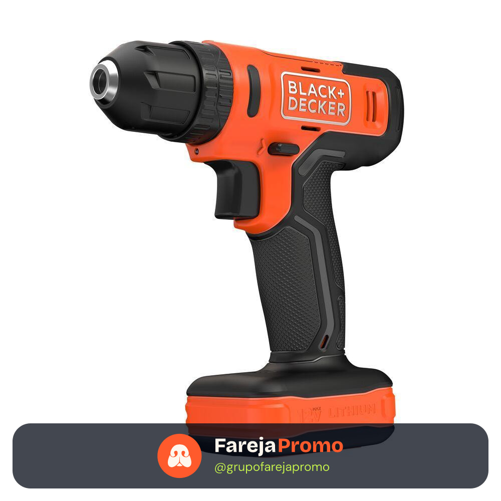 Parafusadeira e Furadeira de Impacto BLACK+DECKER BCD712VHD-BR Com 17 Acessórios