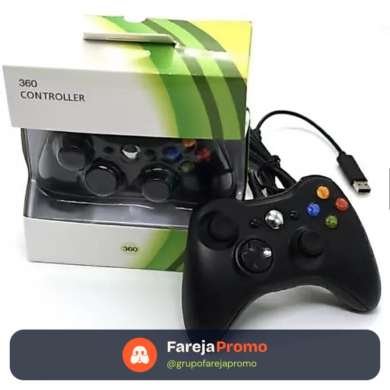 Controle De Xbox 360 Com Fio Para Video Game cabo 1,9 metros