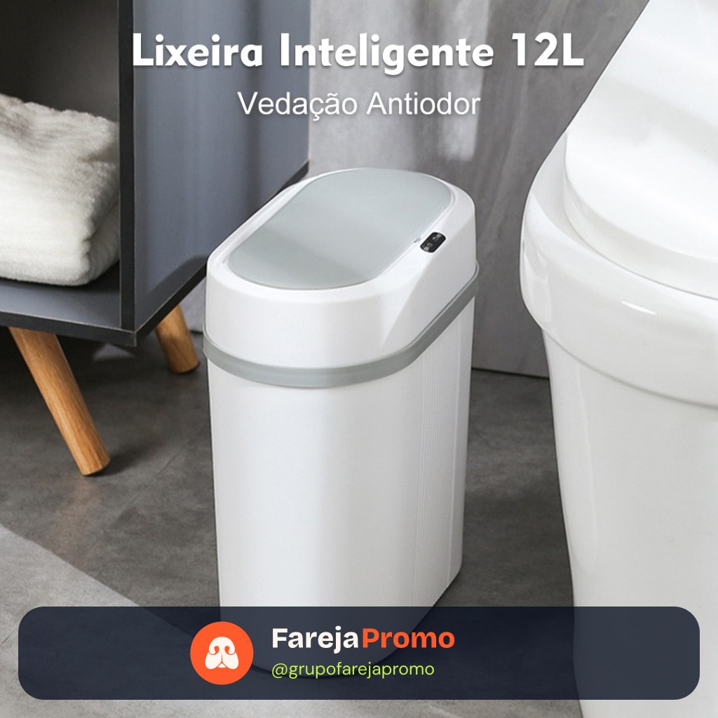 Lixeira automática de 12 litros com sensor infravermelho