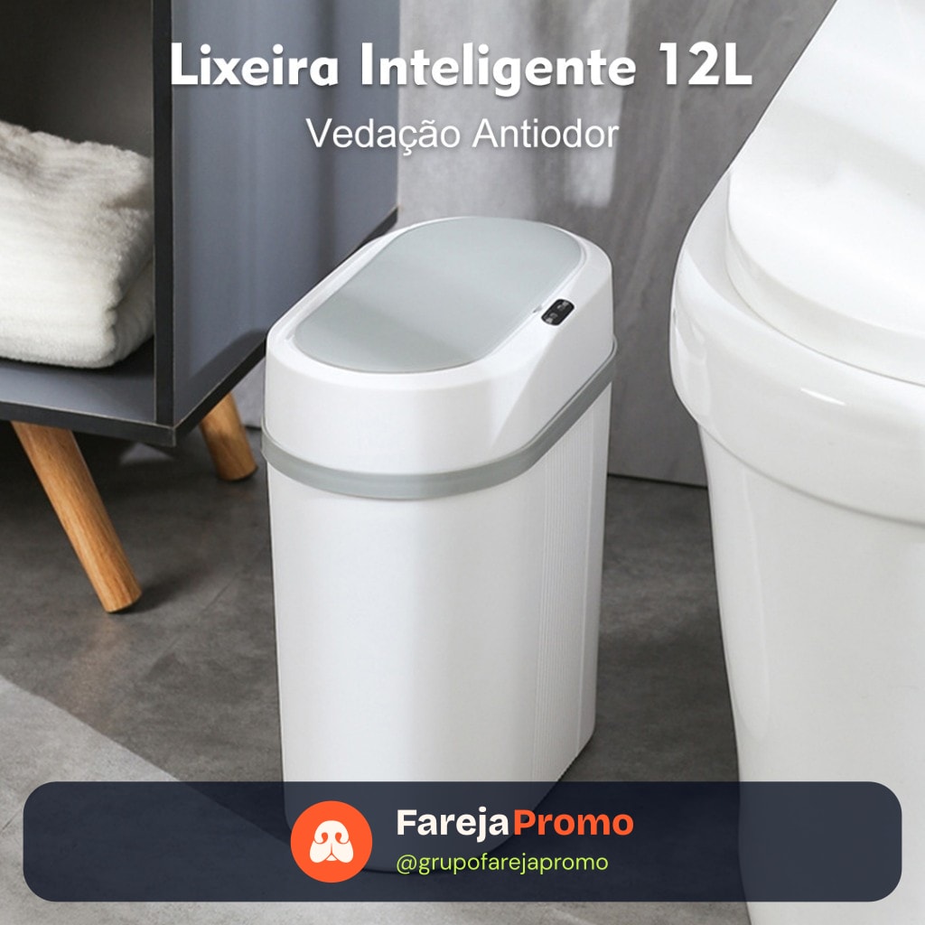 Lixeira automática de 12 litros com sensor infravermelho